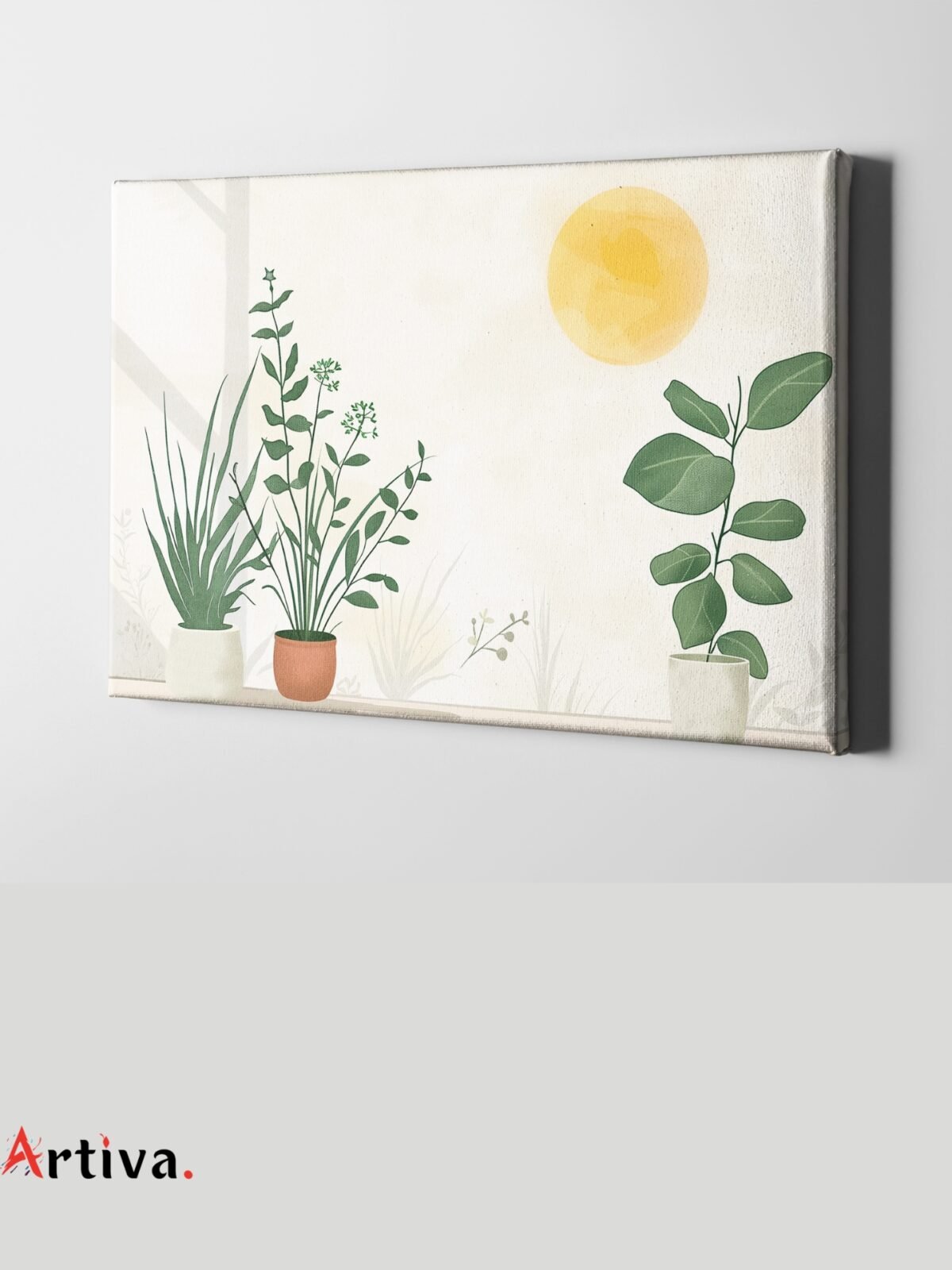 2 – Tablou canvas de decor – Unic, Artistic, floral, pace, soare, aesthetic, minimalist, modern, printat pe panza, ieftin, sufragerie, dormitor, botanic, stil boho