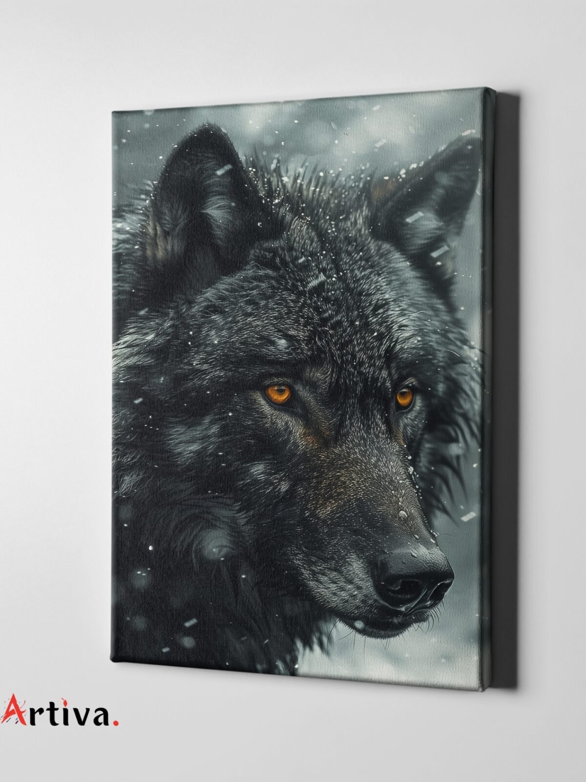 2 – Tablou canvas lup salbatic Înțelepciunea Înghețată – Majestic Wolf, Sufragerie, Living, Dormitor, Natura, Realistic, Printat pe panza, De lux