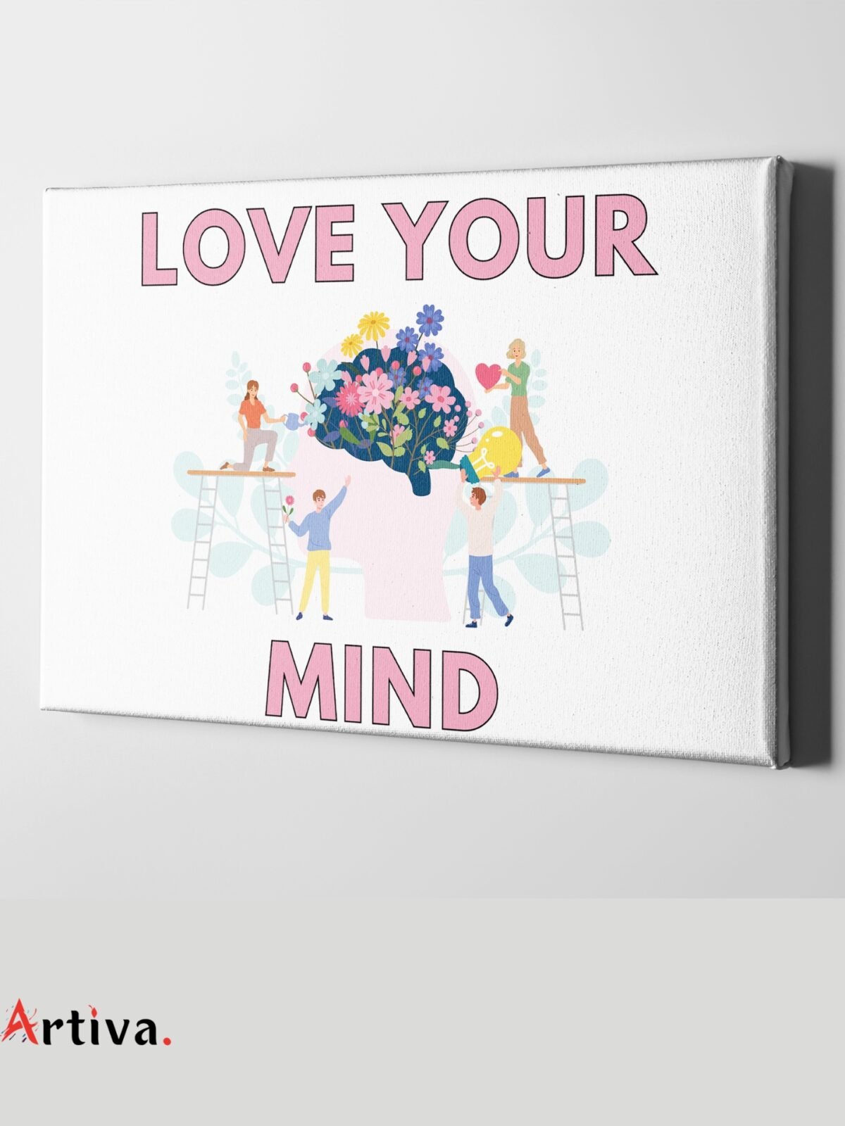 2 – Tablou canvas motivational, minimalist si psihologic Love your Mind – Simfonie Florală