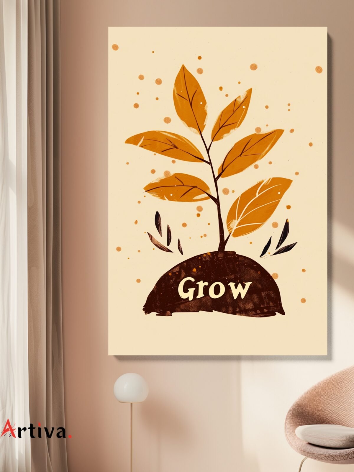 Artistic, motivational canvas with deep meaning: The Symbol of Confrontation and Flourishing - Grow