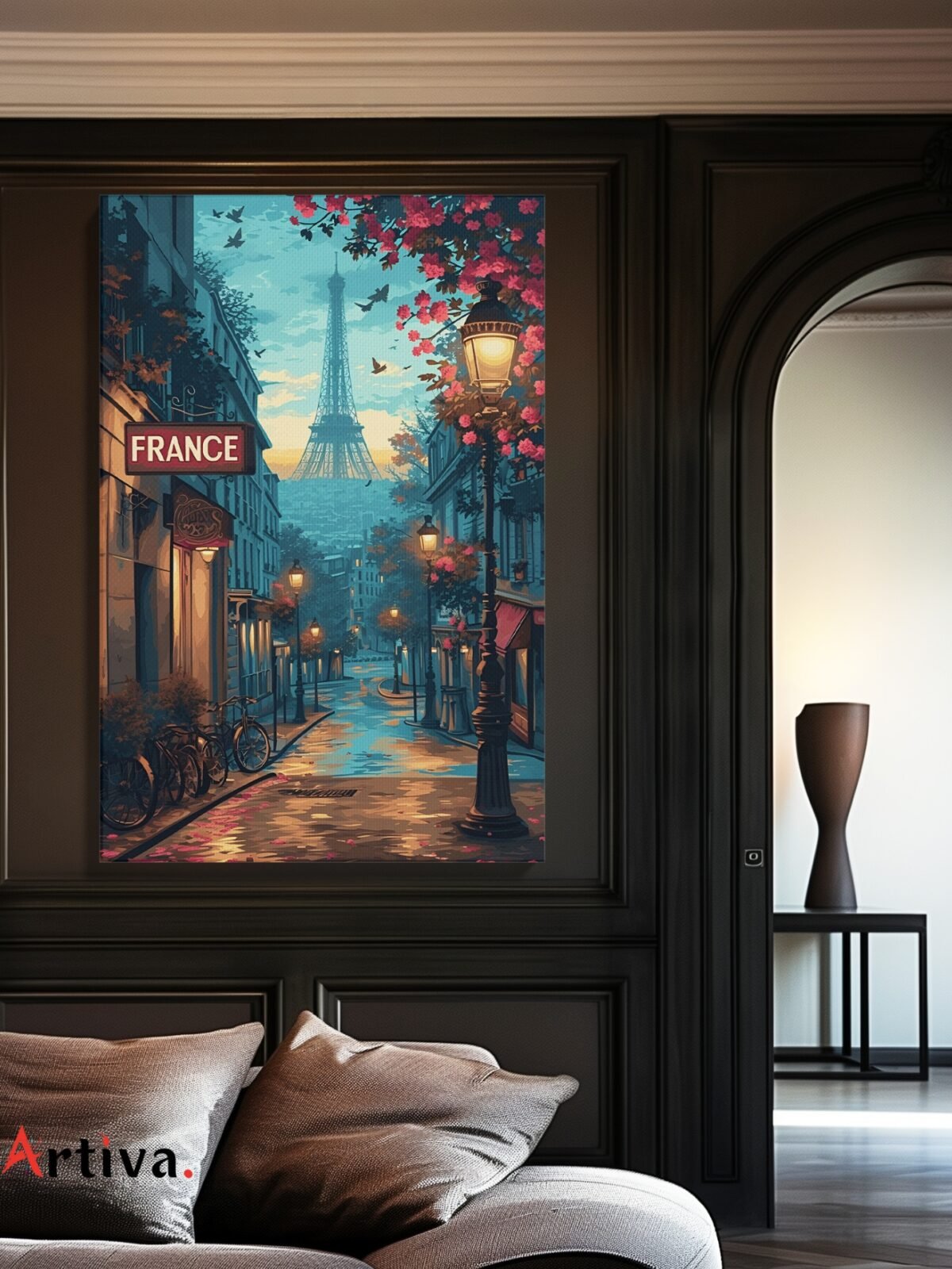 Artistic, elegant, and modern canvas: Parisian Nostalgia - A glimpse into the heart of the city of Paris