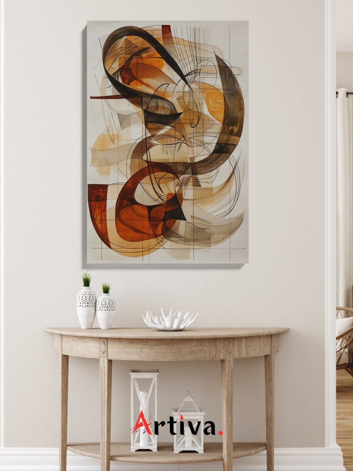 Modern and abstract canvas: Abstract Elegance in Earth Tones #1