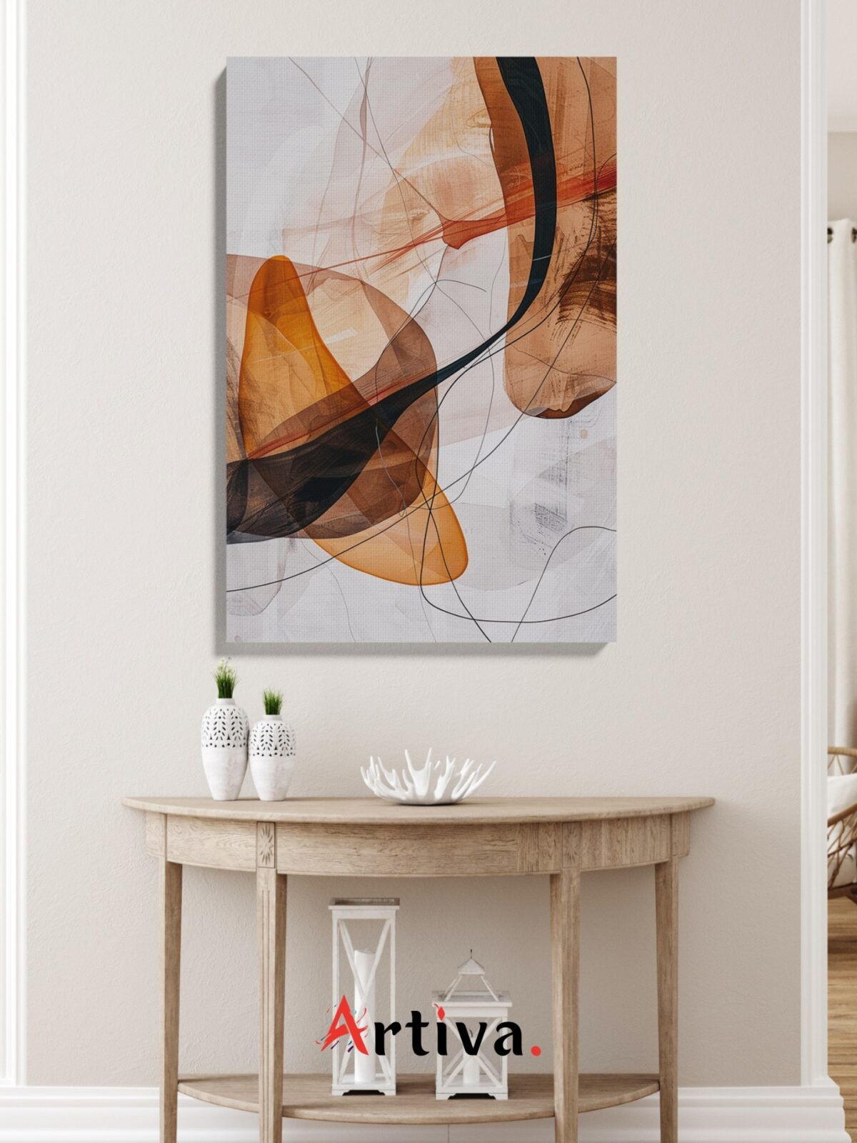 Modern and abstract canvas: Abstract Elegance in Earth Tones #2