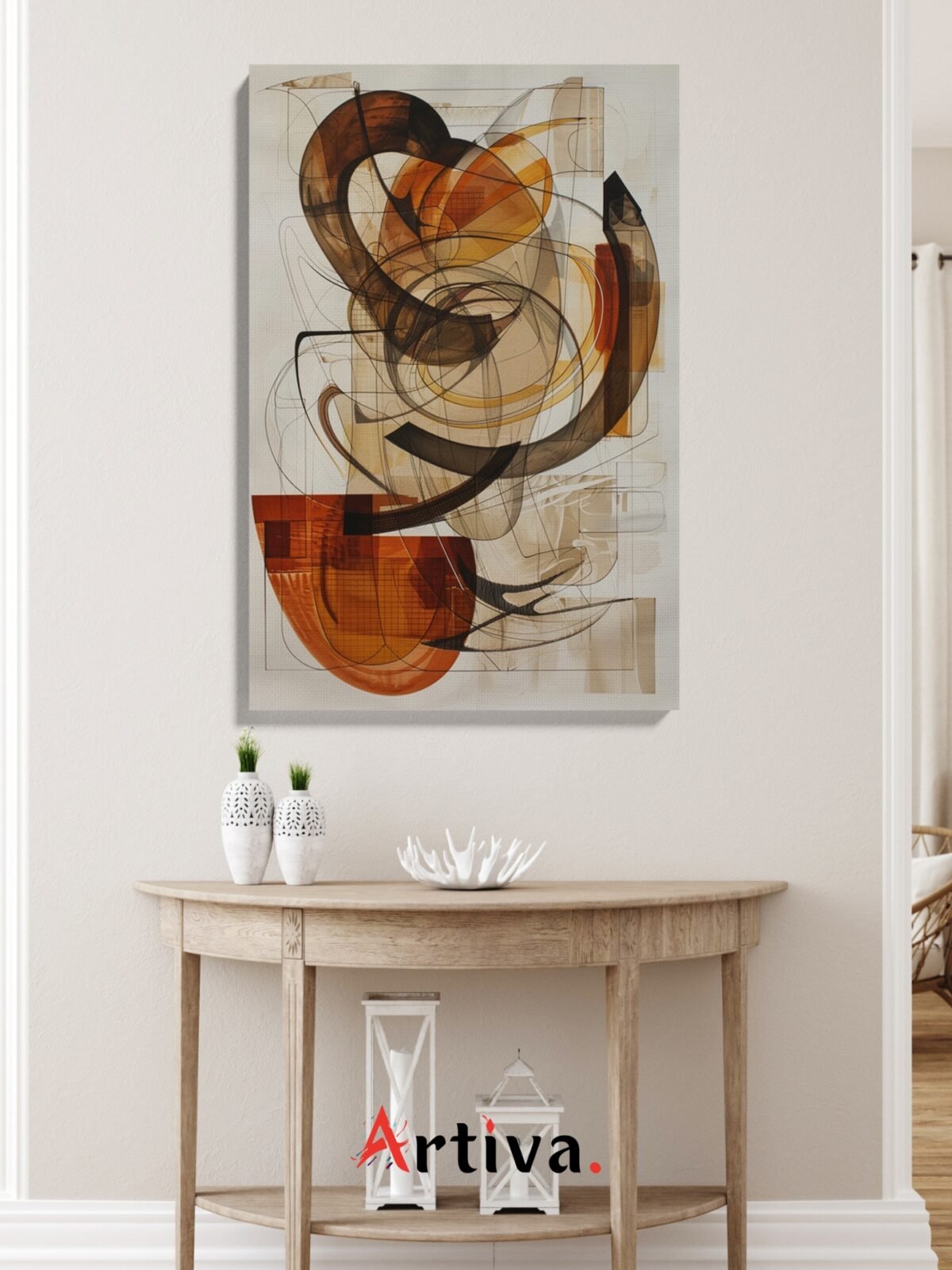 Modern and abstract canvas: Abstract Elegance in Earth Tones #3