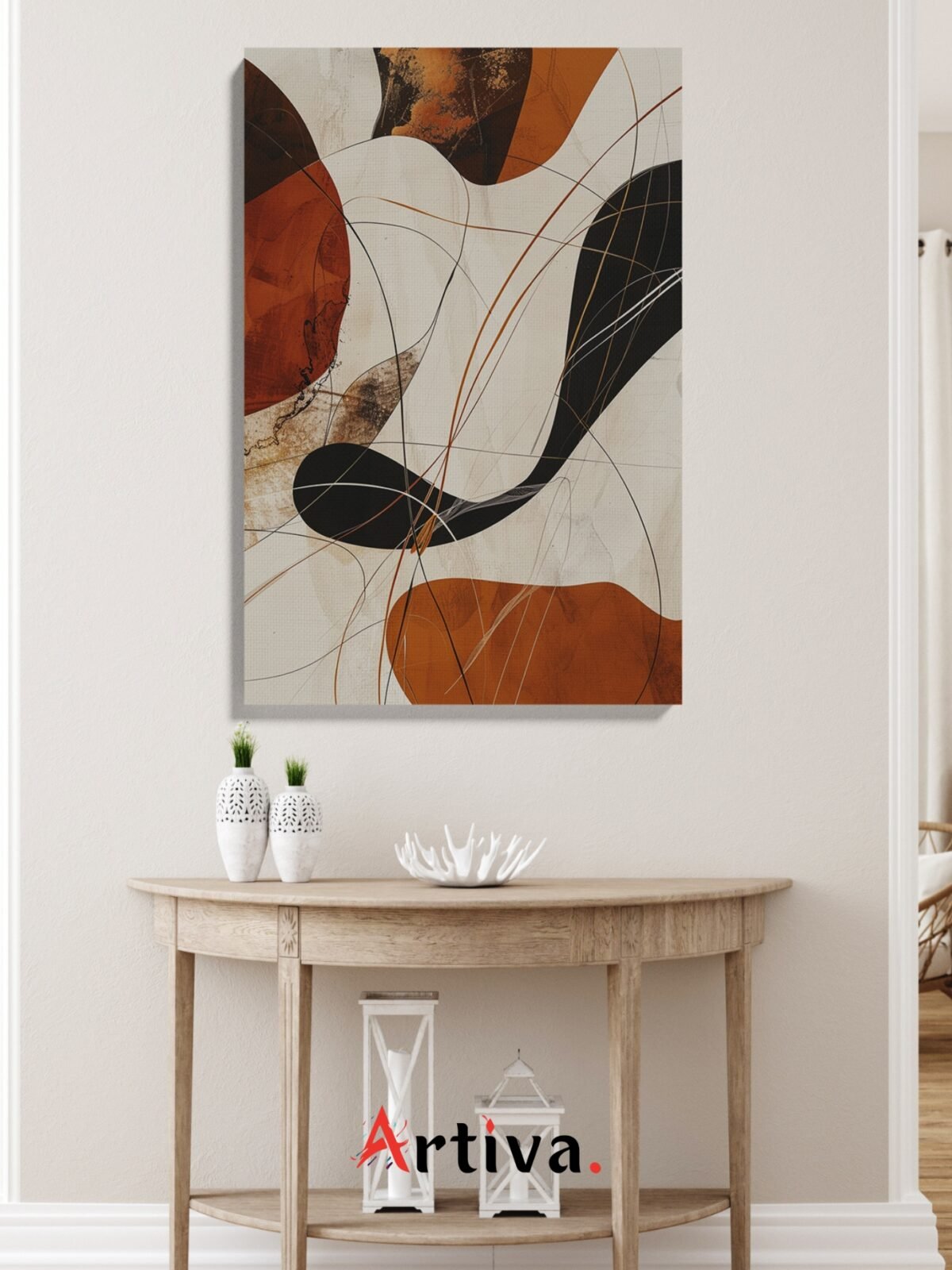 Modern and abstract canvas: Abstract Elegance in Earth Tones #4